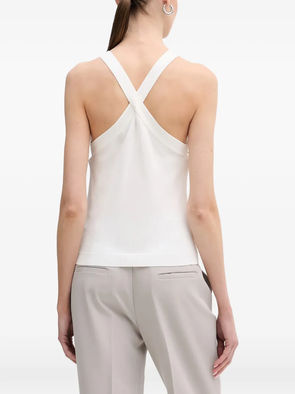 FRACOMINA Top met studs en racerback Wit