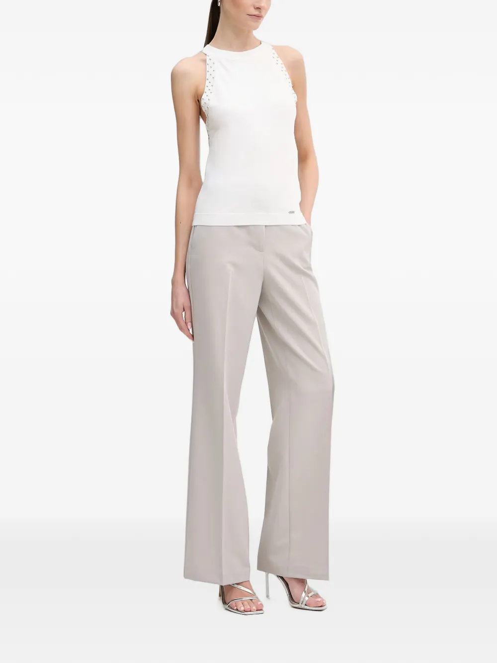 FRACOMINA Top met studs en racerback Wit