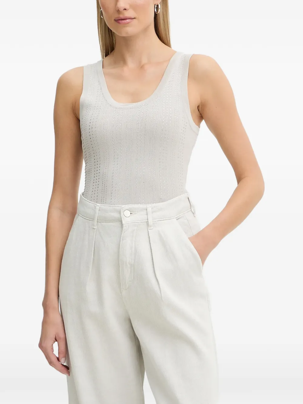 FRACOMINA embellished knitted tank top - Grigio