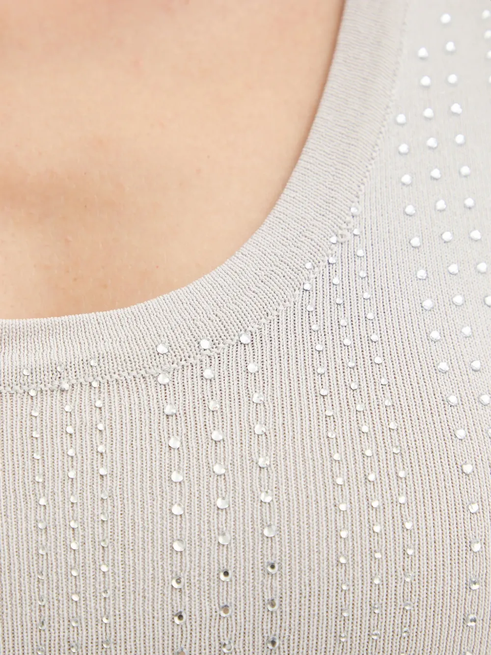 FRACOMINA embellished knitted tank top Grijs