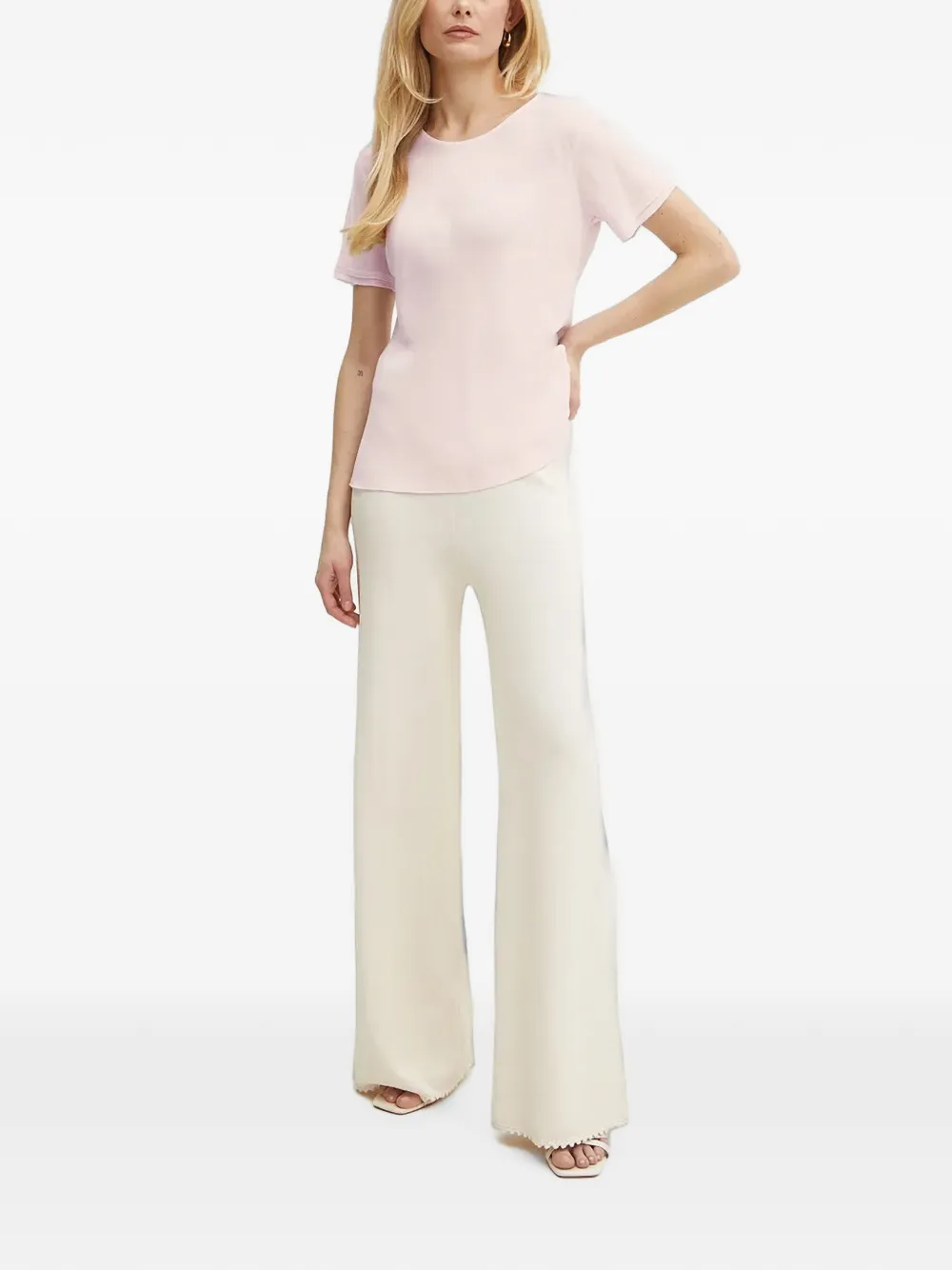 FRACOMINA T-shirt met logoplakkaat Roze