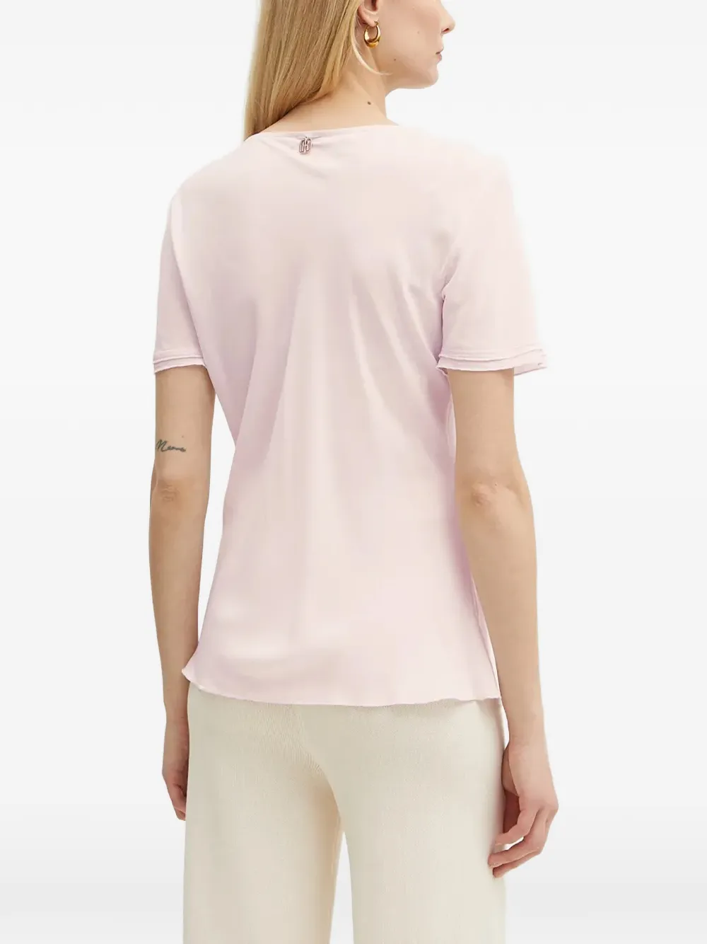 FRACOMINA T-shirt met logoplakkaat Roze