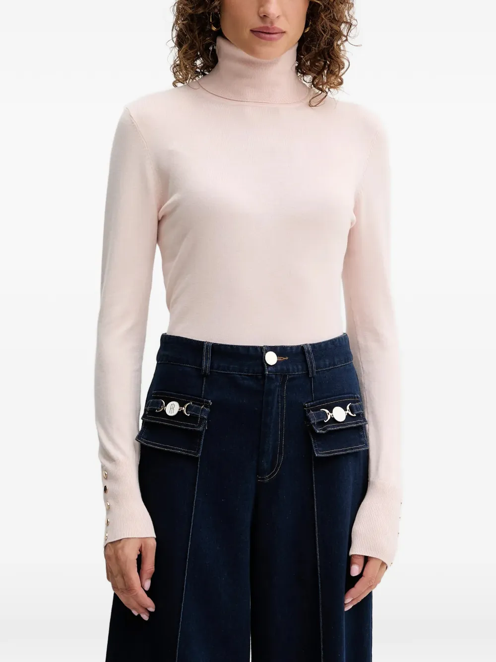 FRACOMINA button-cuff roll-neck T-shirt - Rosa