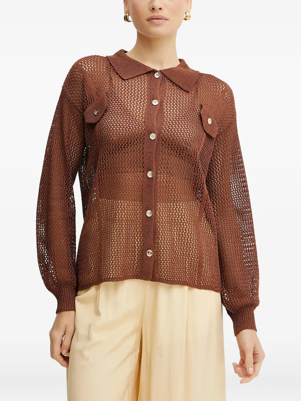FRACOMINA pocket buttoned cardigan - Marrone