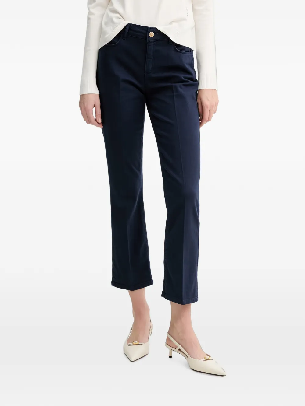 FRACOMINA logo-patch trousers - Blu