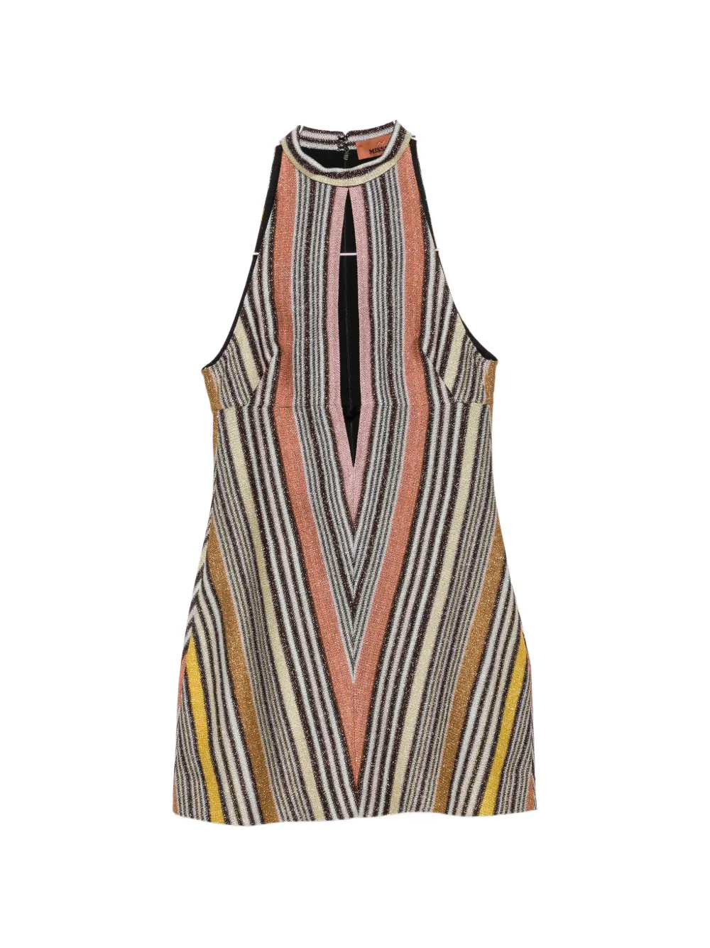 Missoni chevron-knit halterneck dress - Brown