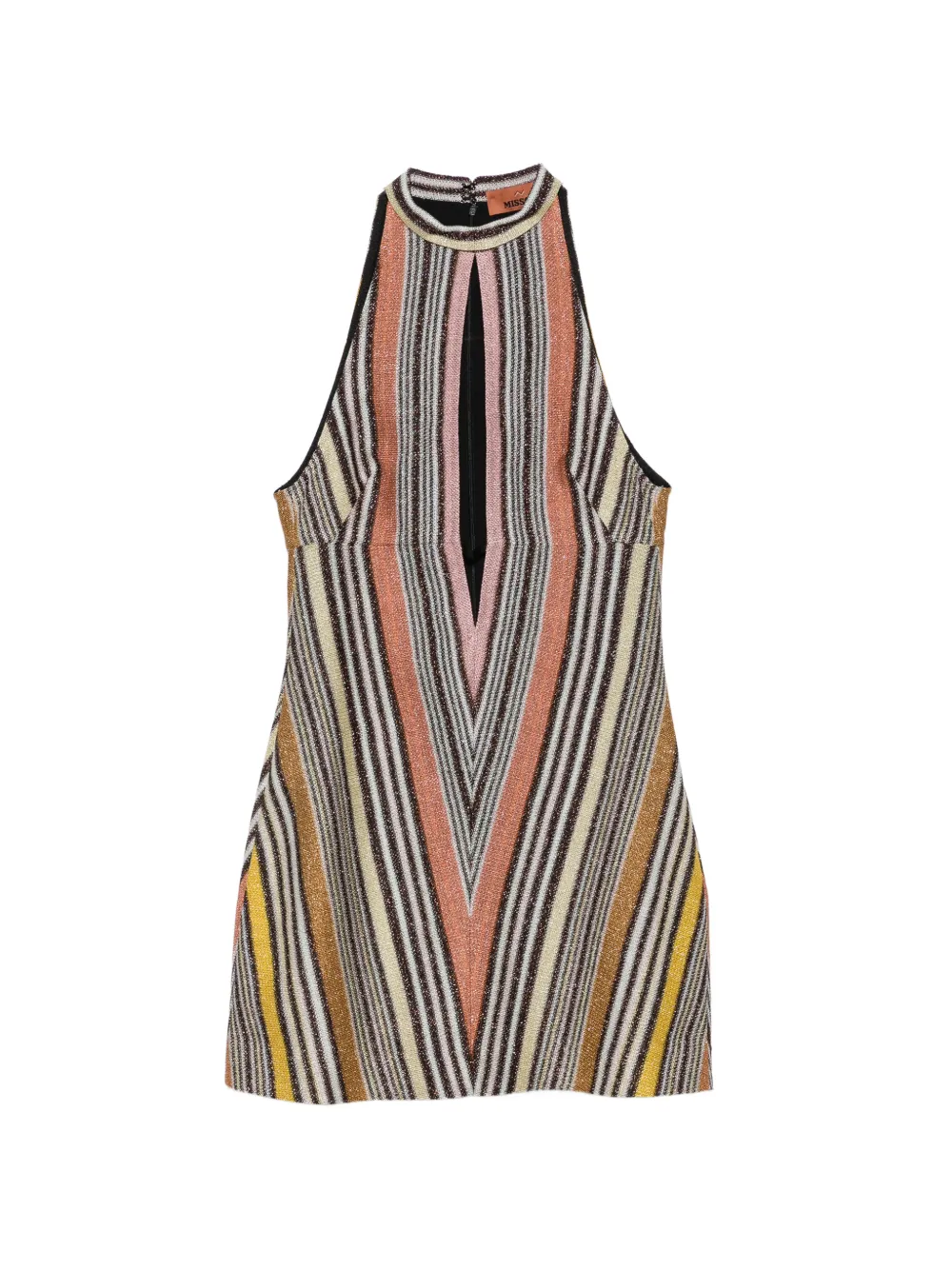 Missoni chevron-knit halterneck dress - Braun