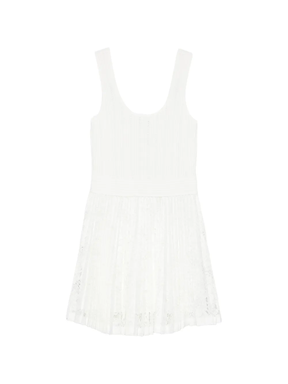 Simkhai pleated lace mini dress - Bianco