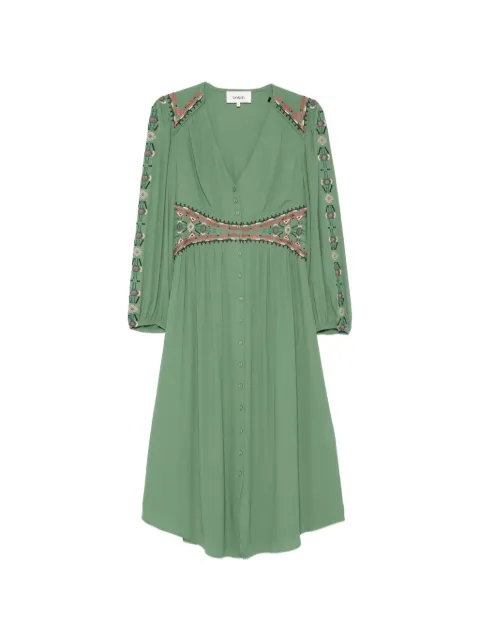 Ba&Sh Robe Tina embroidery buttoned midi dress