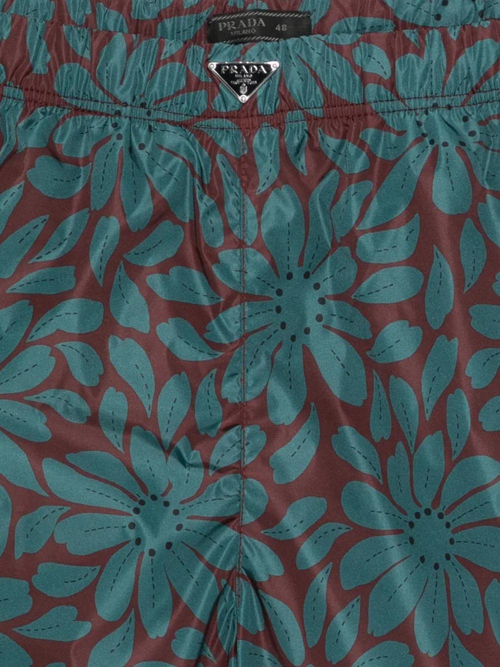  Prada Floral Swim Shorts - Brown 
