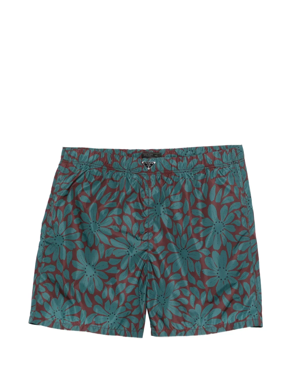 Prada floral swim shorts - Marrone
