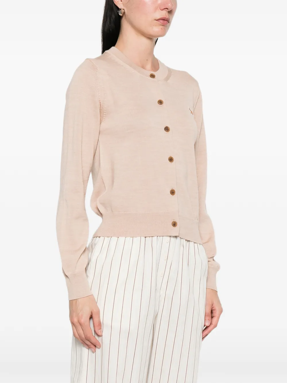 Maison Kitsuné Vest met geborduurde vos Beige