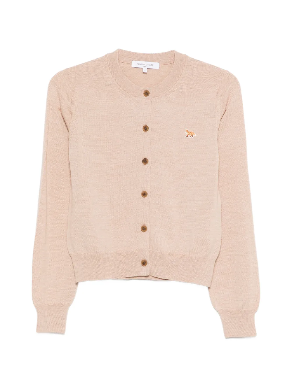 Maison Kitsuné fox-embroidered button cardigan - Toni neutri
