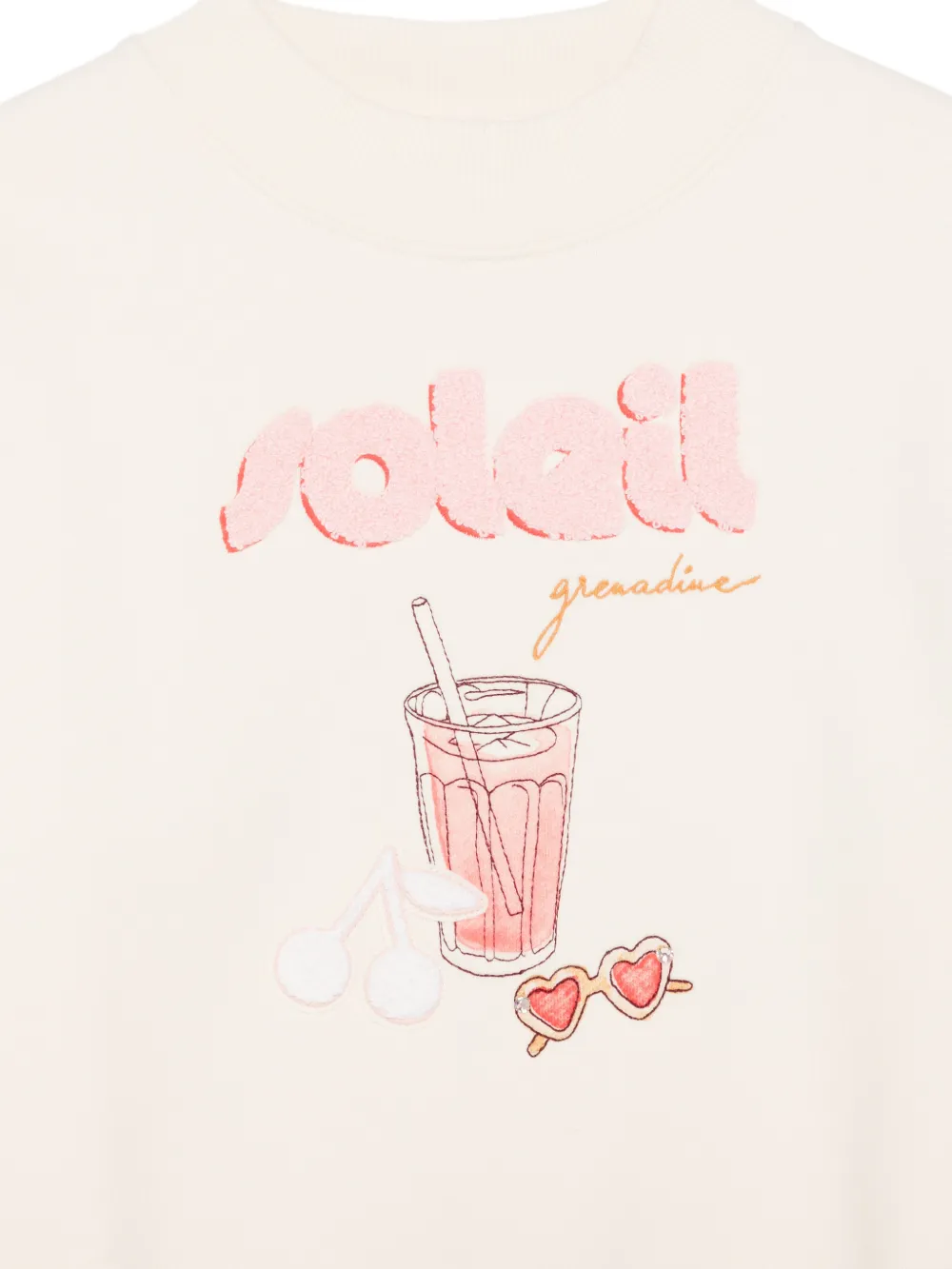 Bonpoint Sweater met lettering-applicatie Beige