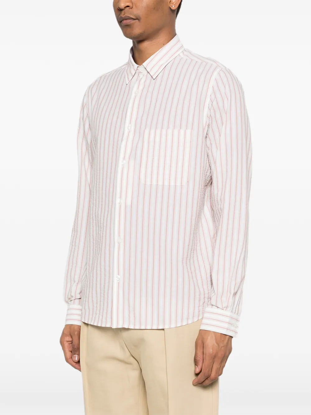  Samsoe Samsoe Saryan X Striped Pocket Shirt - Neutrals 