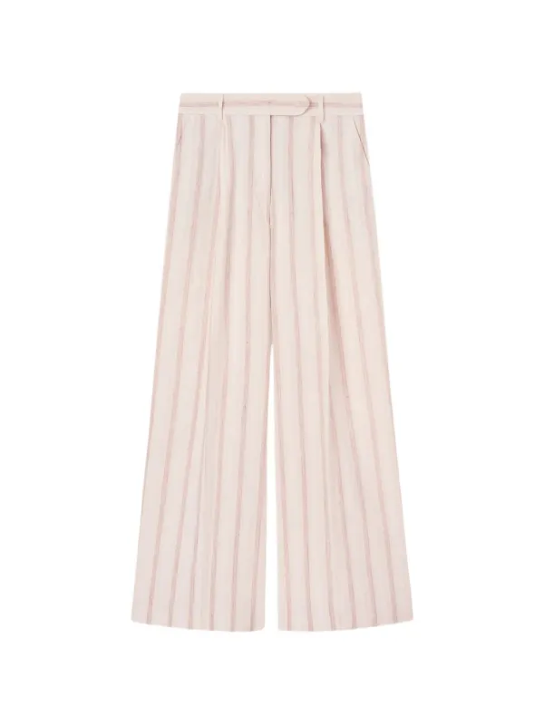 Fedeli Carlo Striped Trousers in White
