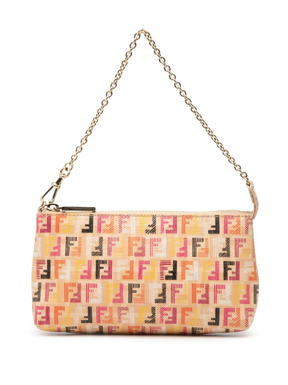 Fendi Pre-Owned 2010-2025 Multicolor Zucchino Spalmati Chain Pochette shoulder bag - Rosa