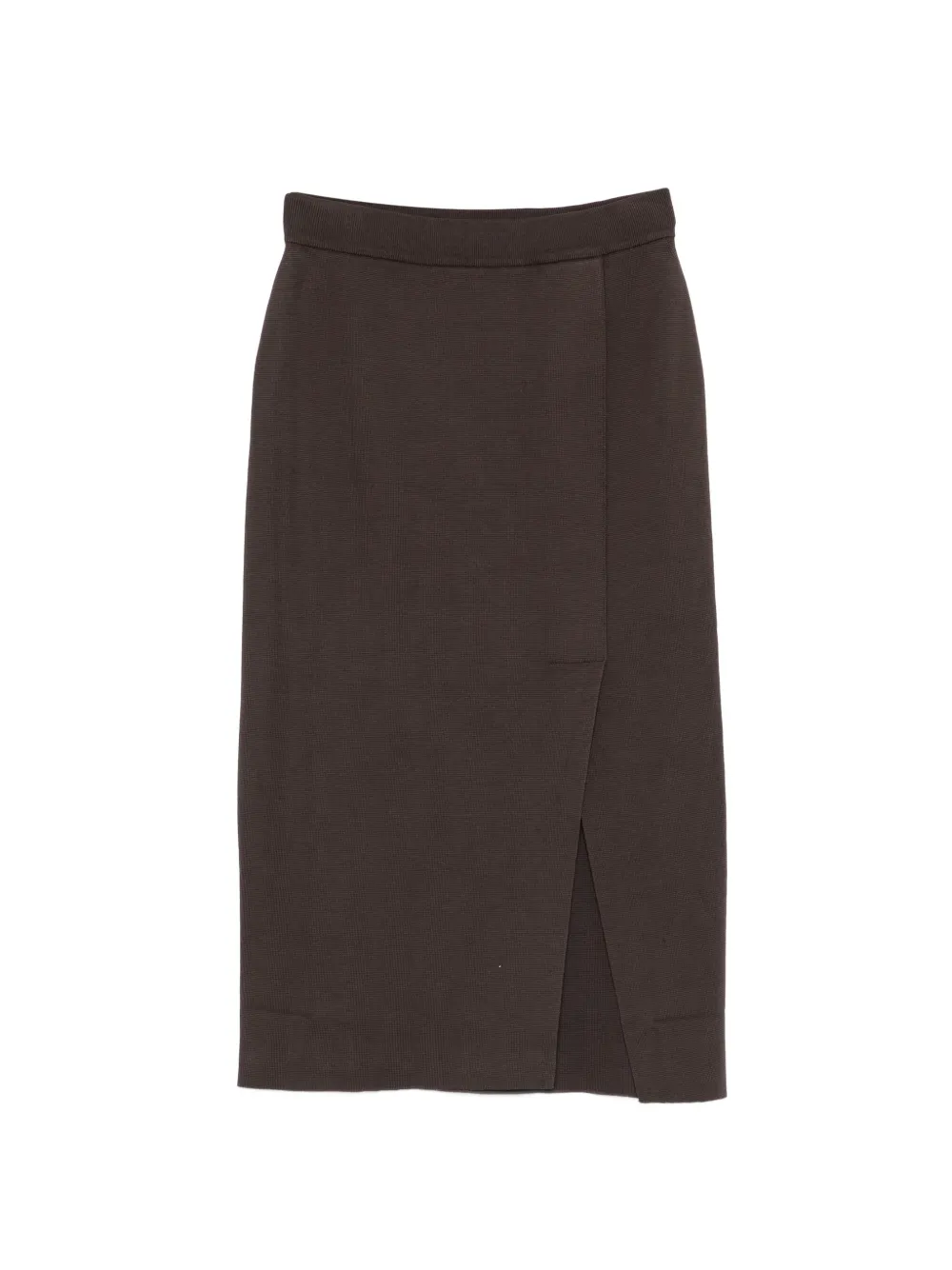 Arovescio Slit-front Midi Skirt In Brown
