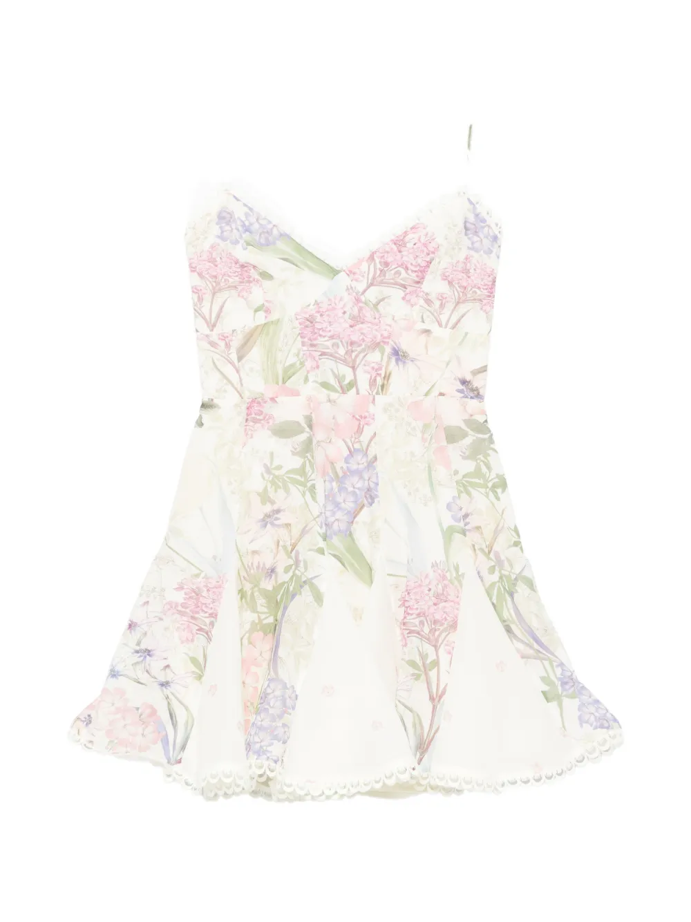 Charo Ruiz Ibiza Marlene floral-print lace mini dress - Bianco
