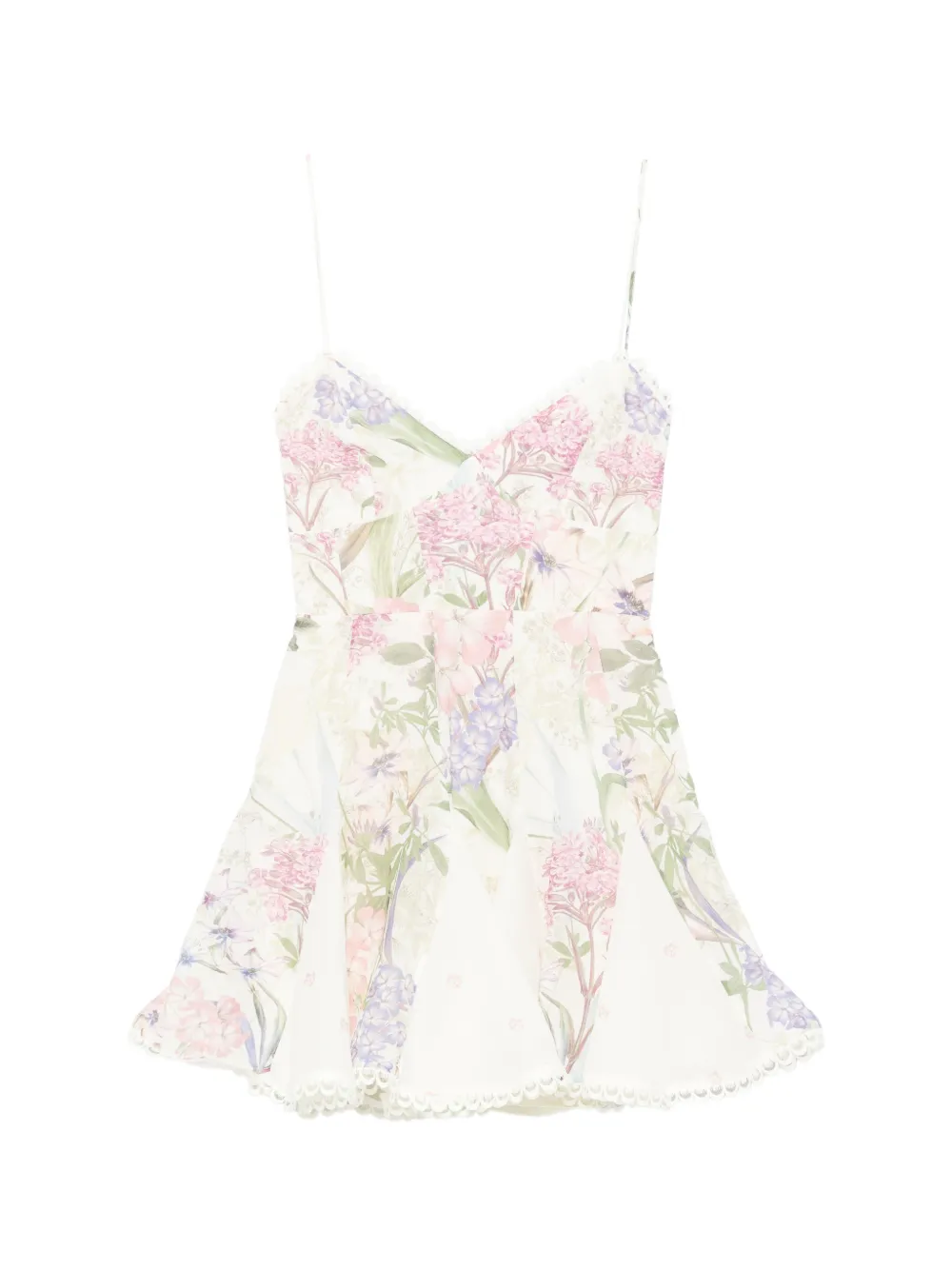 Charo Ruiz Ibiza Marlene floral-print lace mini dress - Bianco