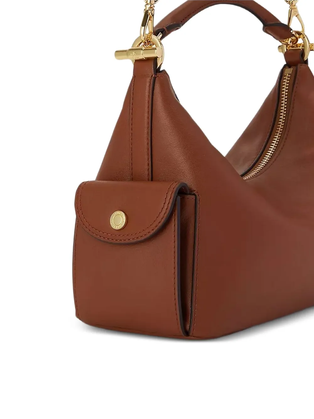 Lauren Ralph Lauren Kleine Blaike leren schoudertas Bruin