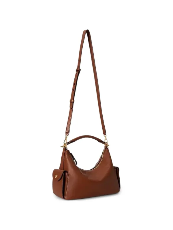 Lauren Ralph Lauren Blaike レザーショルダーバッグ S | ブラウン 