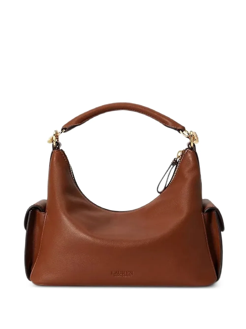 Lauren Ralph Lauren Kleine Blaike leren schoudertas Bruin