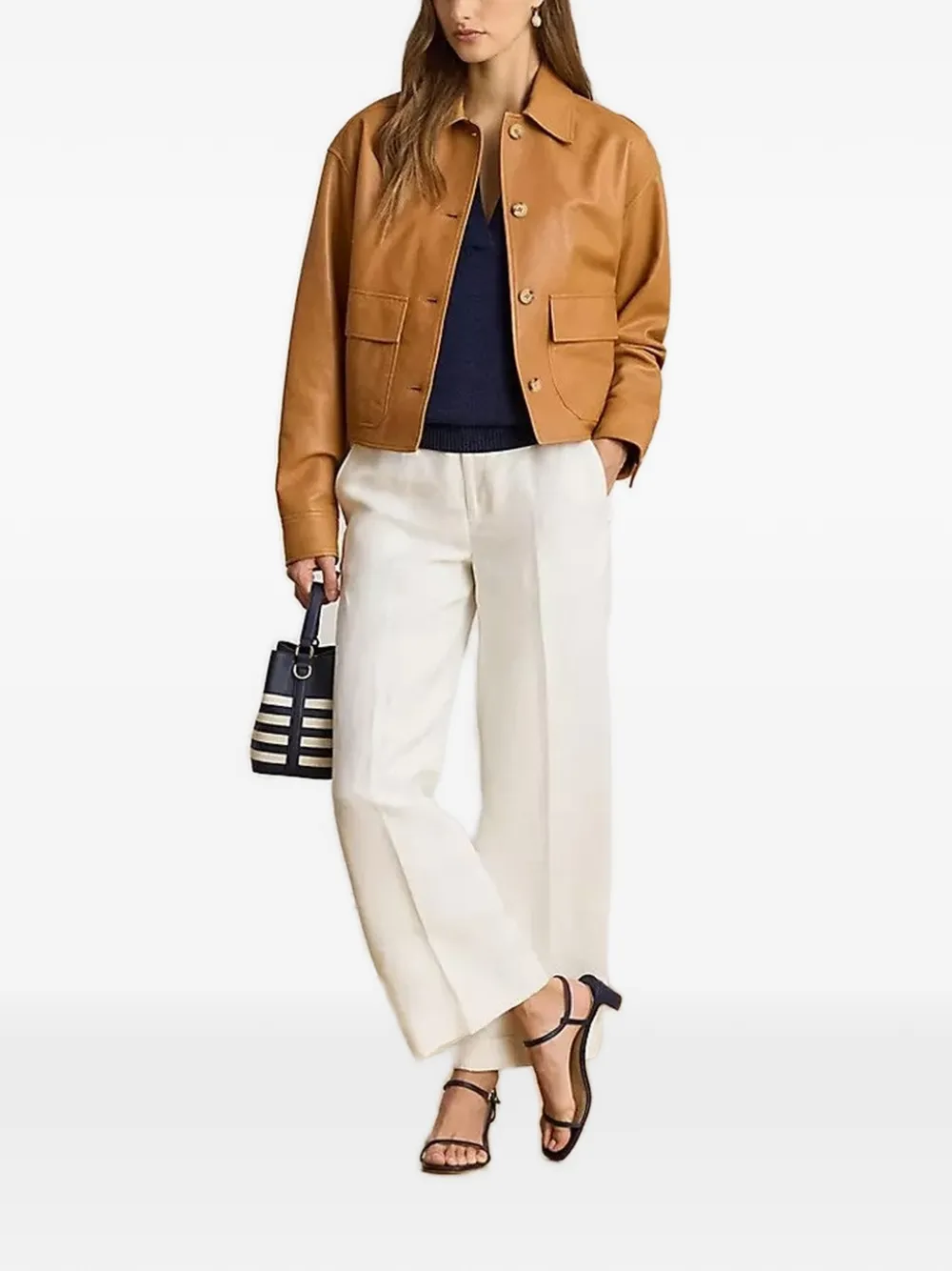 Lauren Ralph Lauren Cropped plooibroek Beige