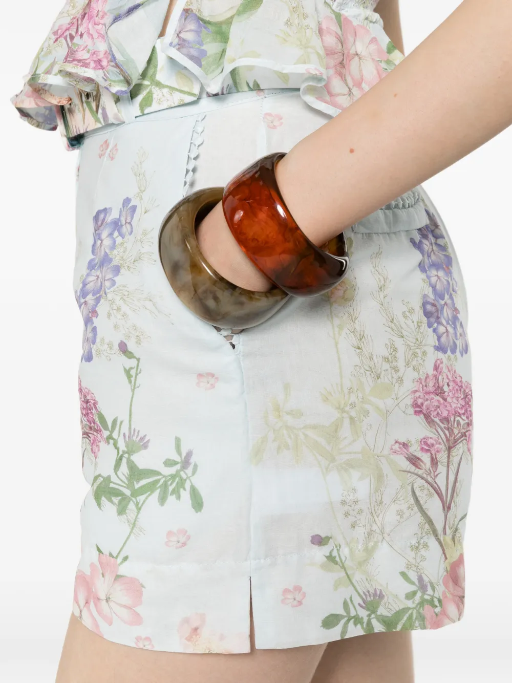 Charo Ruiz Ibiza Pansy shorts met bloemenprint Blauw