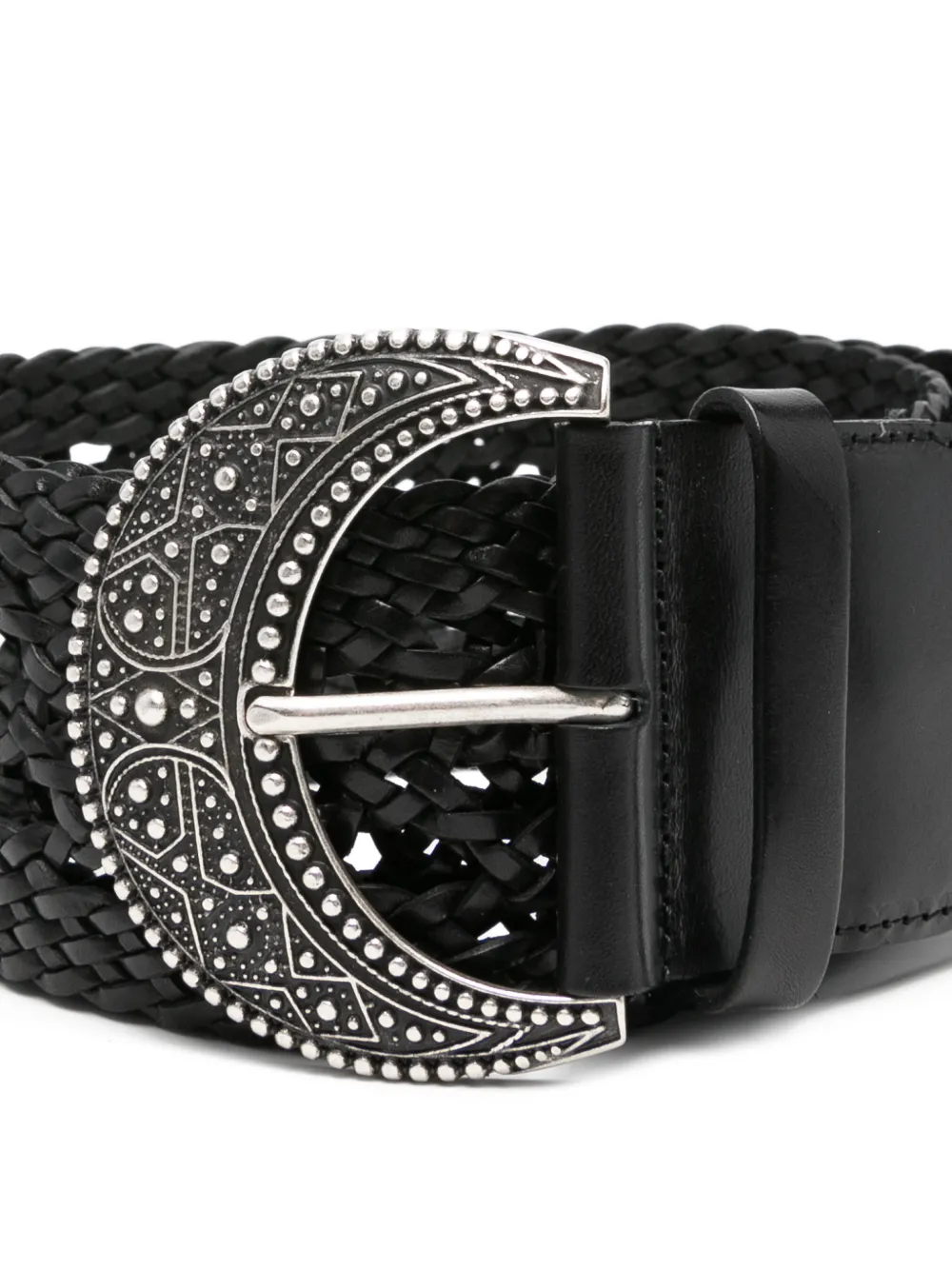  Ba&sh Woven Embellished Buckle Belt - Black 