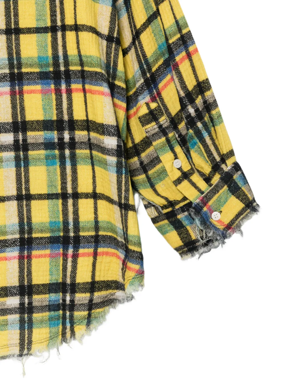 R13 Plaid Frayed Shirt - Yellow 
