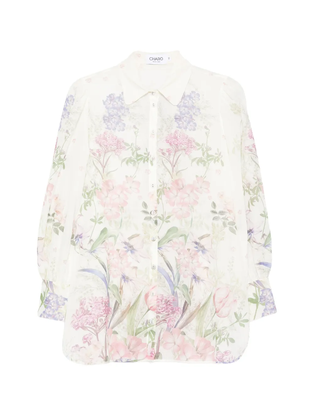 Charo Ruiz Ibiza Aster botanical floral shirt - Bianco