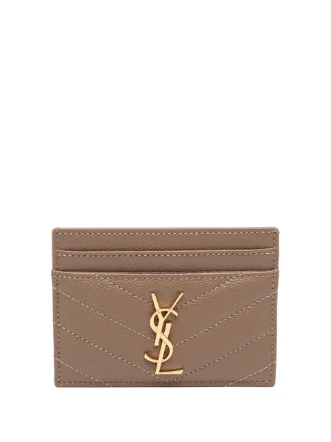 Saint Laurent Pre-Owned porte-cartes Grain De Poudre matelassé à chevrons et monogrammé (2023)