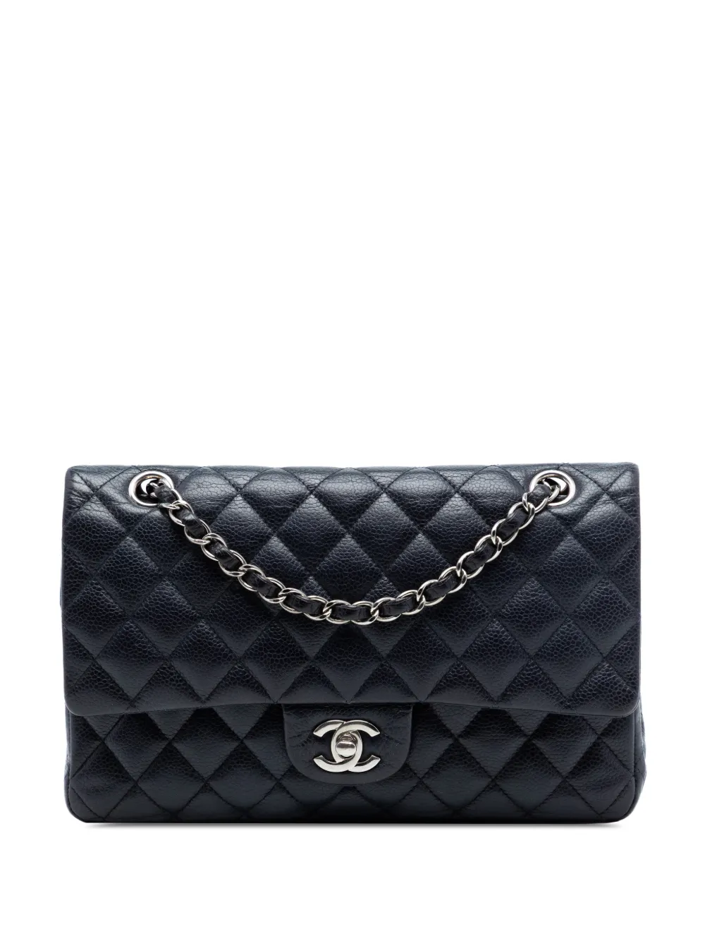 CHANEL Pre-Owned 2013-2014 Medium Classic Caviar Double Flap shoulder bag - Blue
