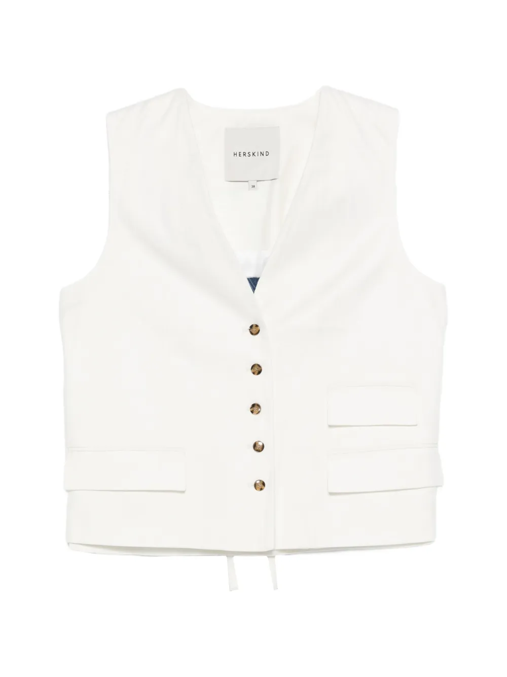 HERSKIND Samos button-up waistcoat - Weiß