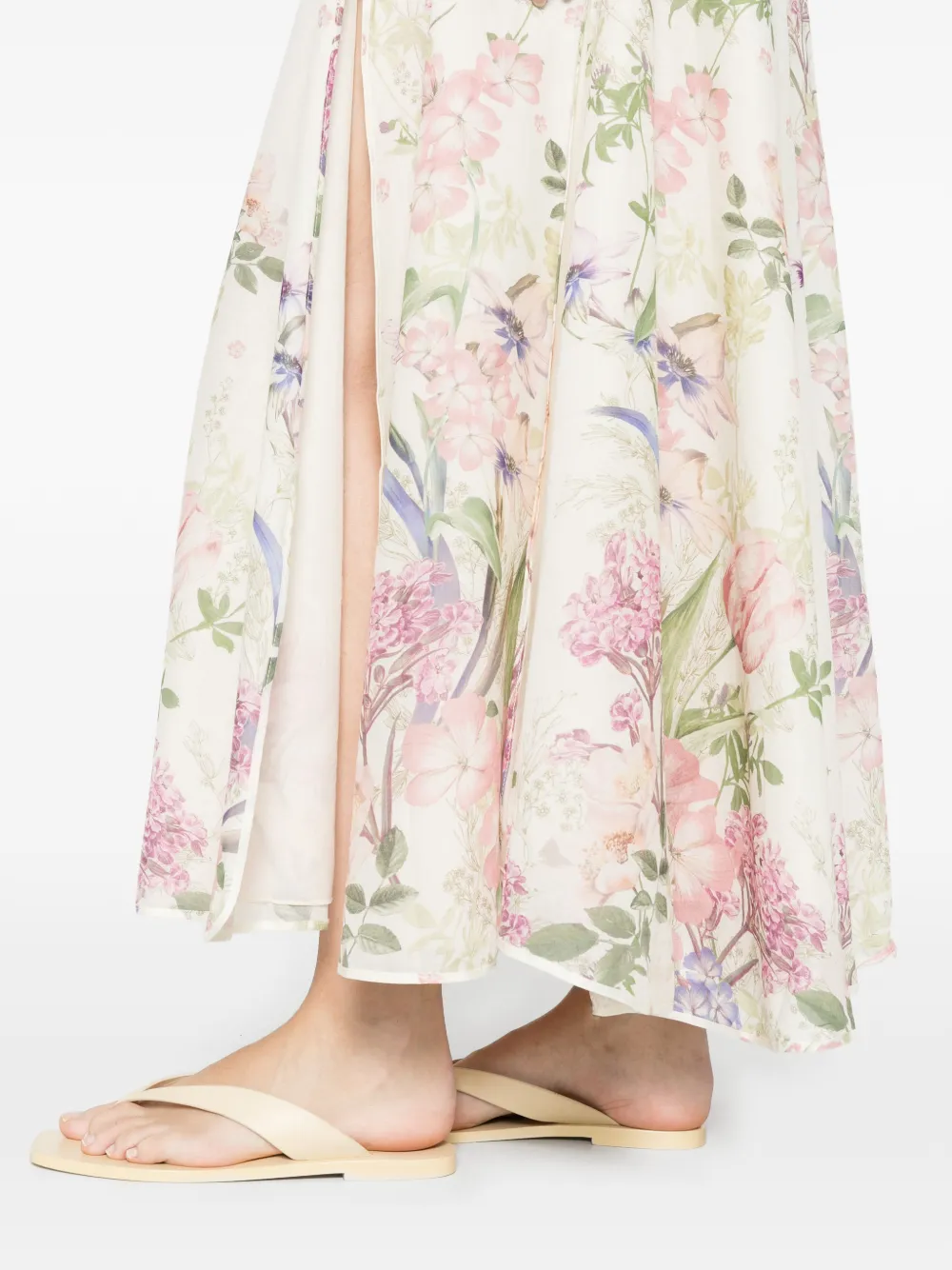 Charo Ruiz Ibiza Maxi-rok met bloemenprint Beige