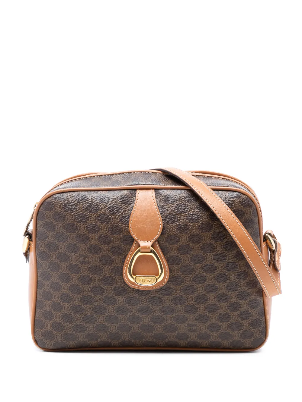 Celine Pre-Owned 2010 Macadam Coated Canvas crossbody bag - Marrone