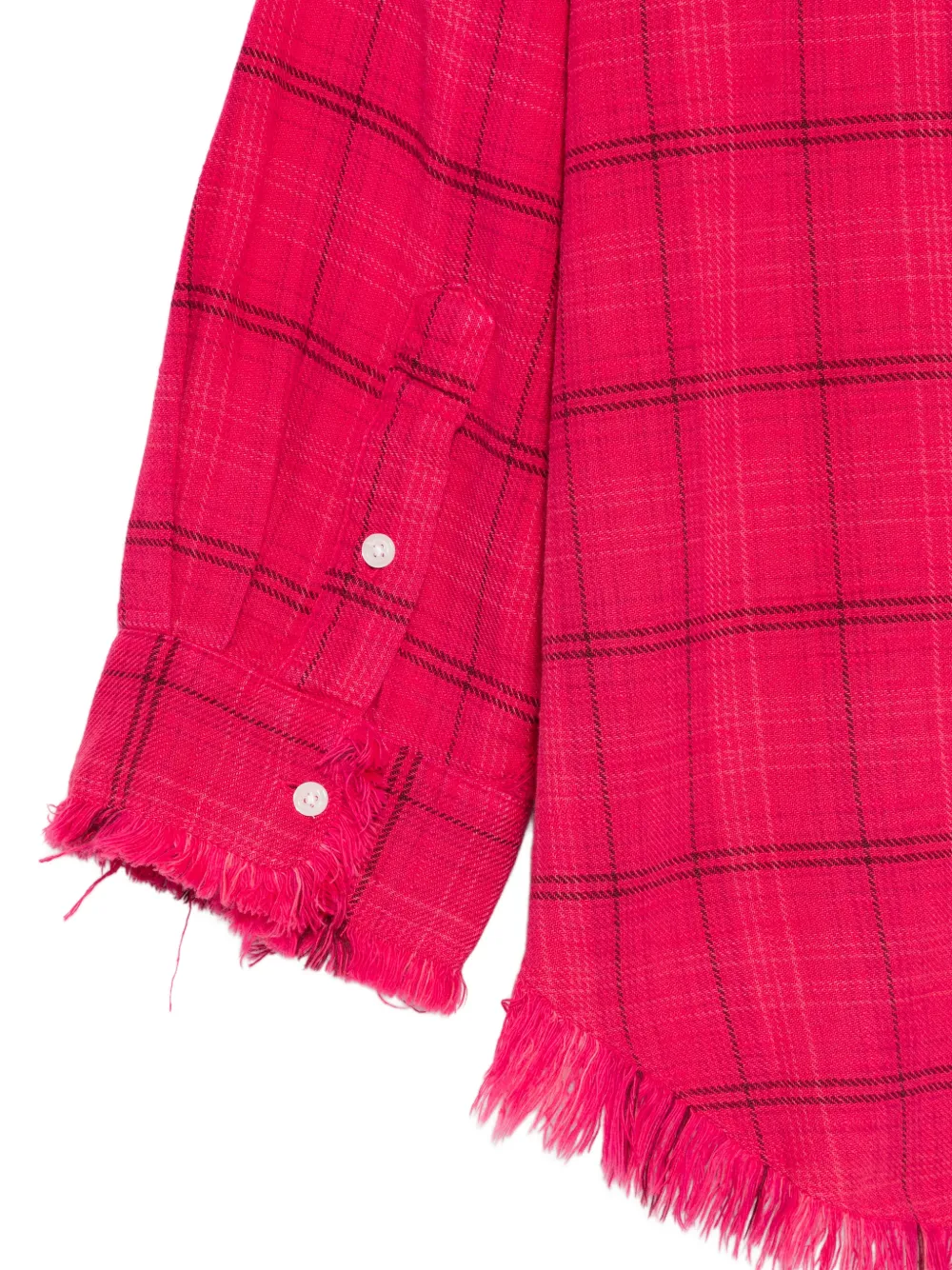  R13 Frayed Plaid Shirt - Pink 