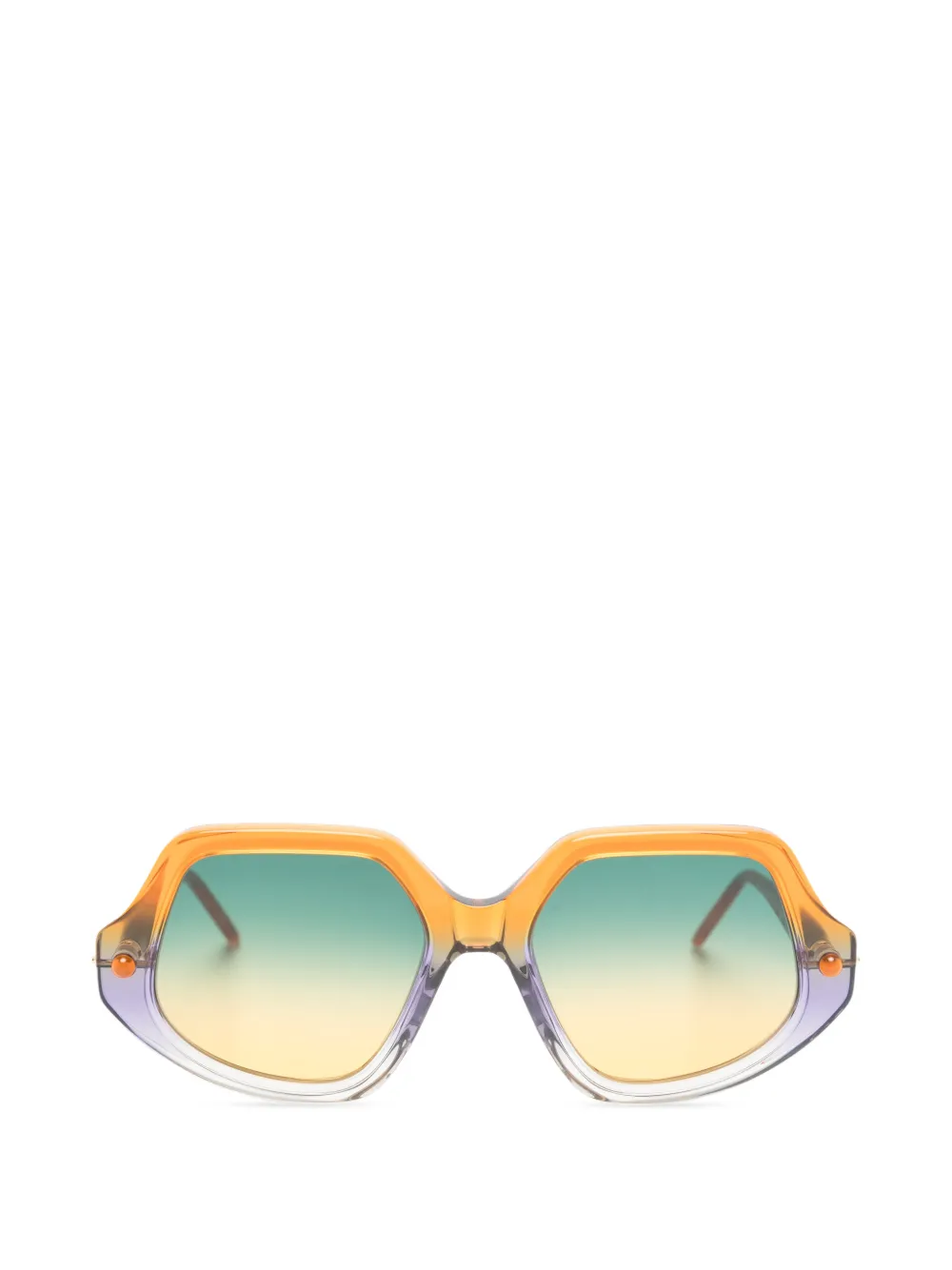 Kuboraum Maske P20 geometric-frame sunglasses - Arancione