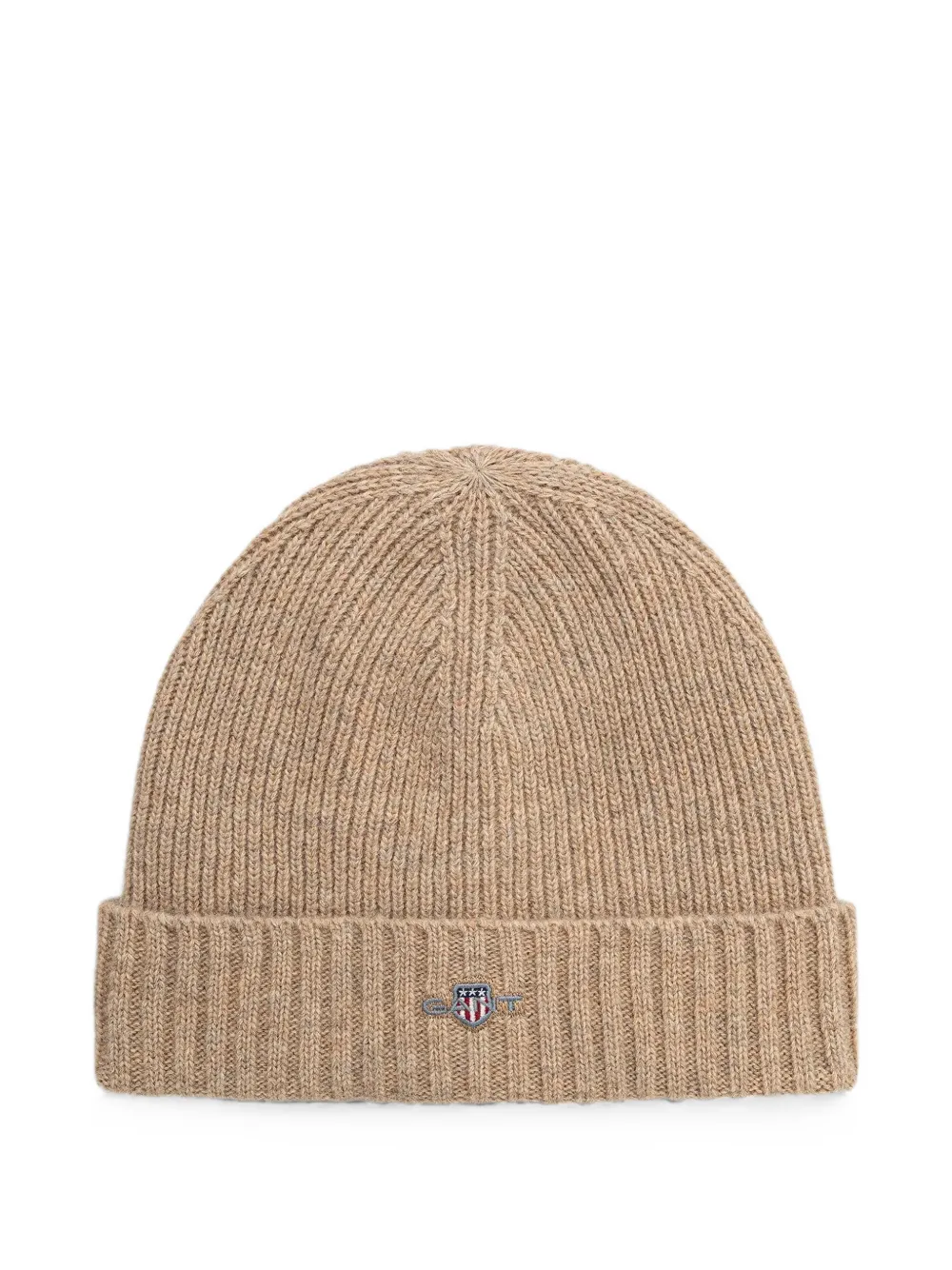 Gant logo-patch beanie hat - Marrone