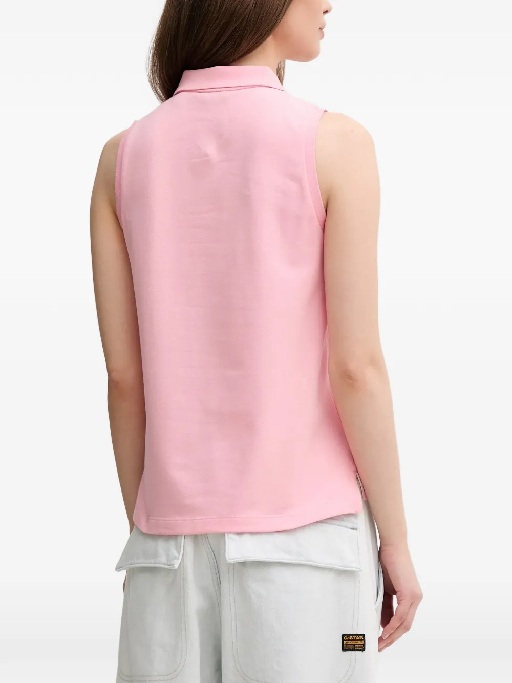 Gant button sleeveless polo shirt Roze