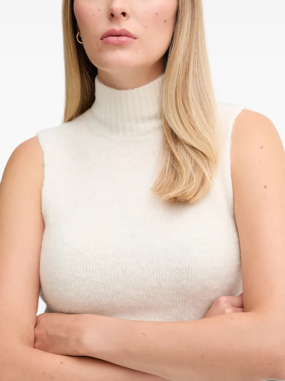 Gaudi knitted roll-neck vest Beige
