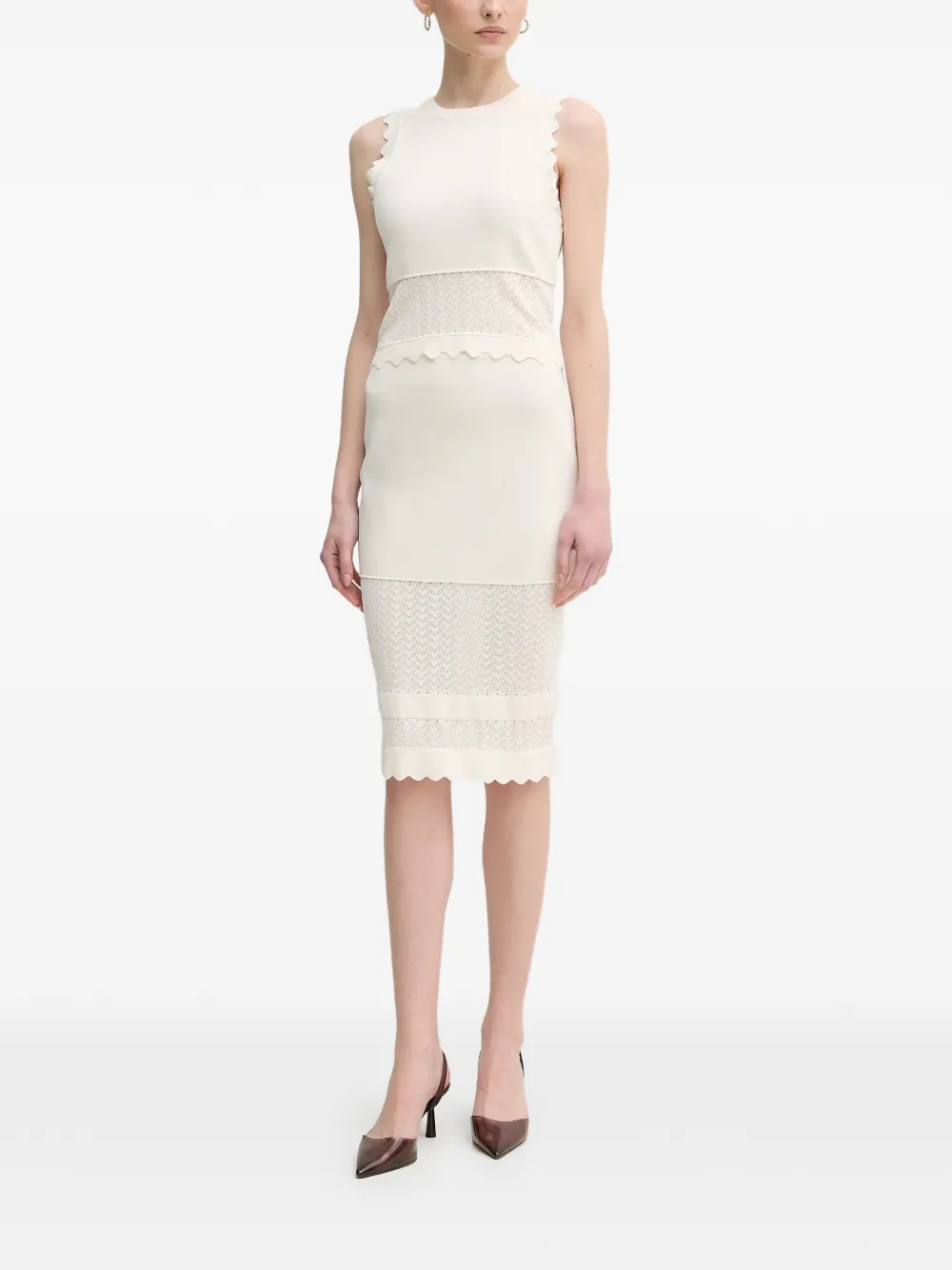 Gaudi scalloped-trim sleeveless top - Toni neutri