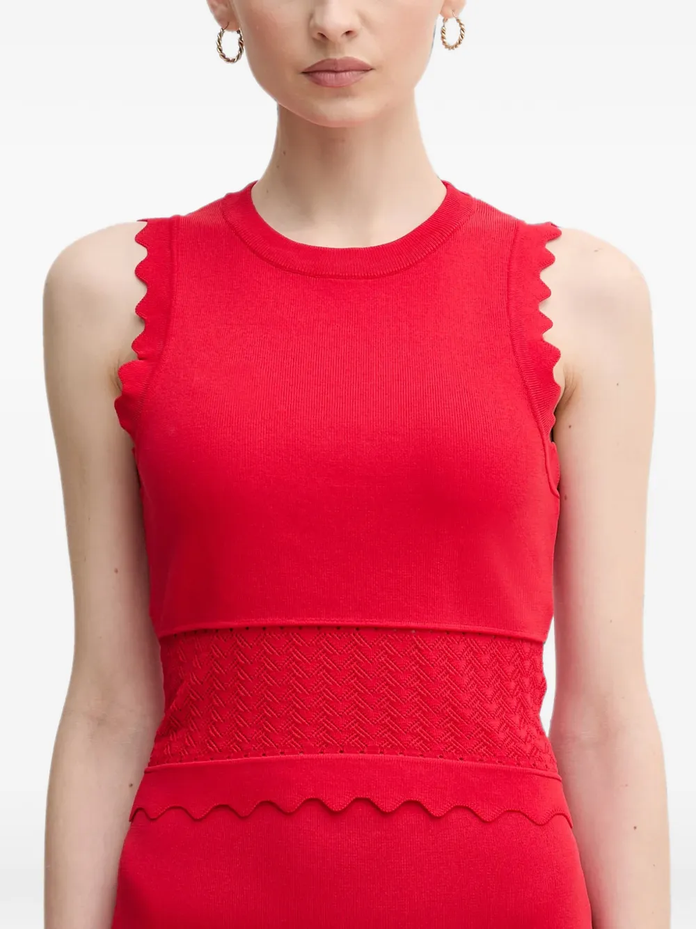 Gaudi Gewelfde gebreide top Rood