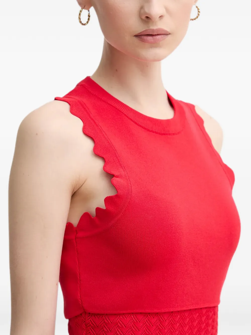 Gaudi Gewelfde gebreide top Rood