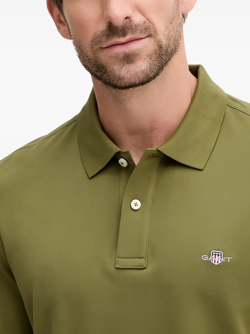 Gant Poloshirt met lange mouwen Groen