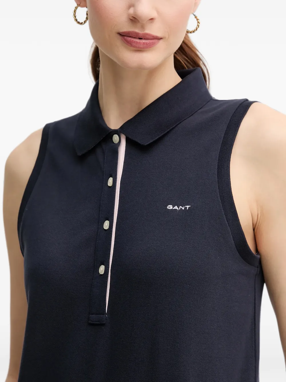 Gant Mouwloze polotop met knopen Blauw
