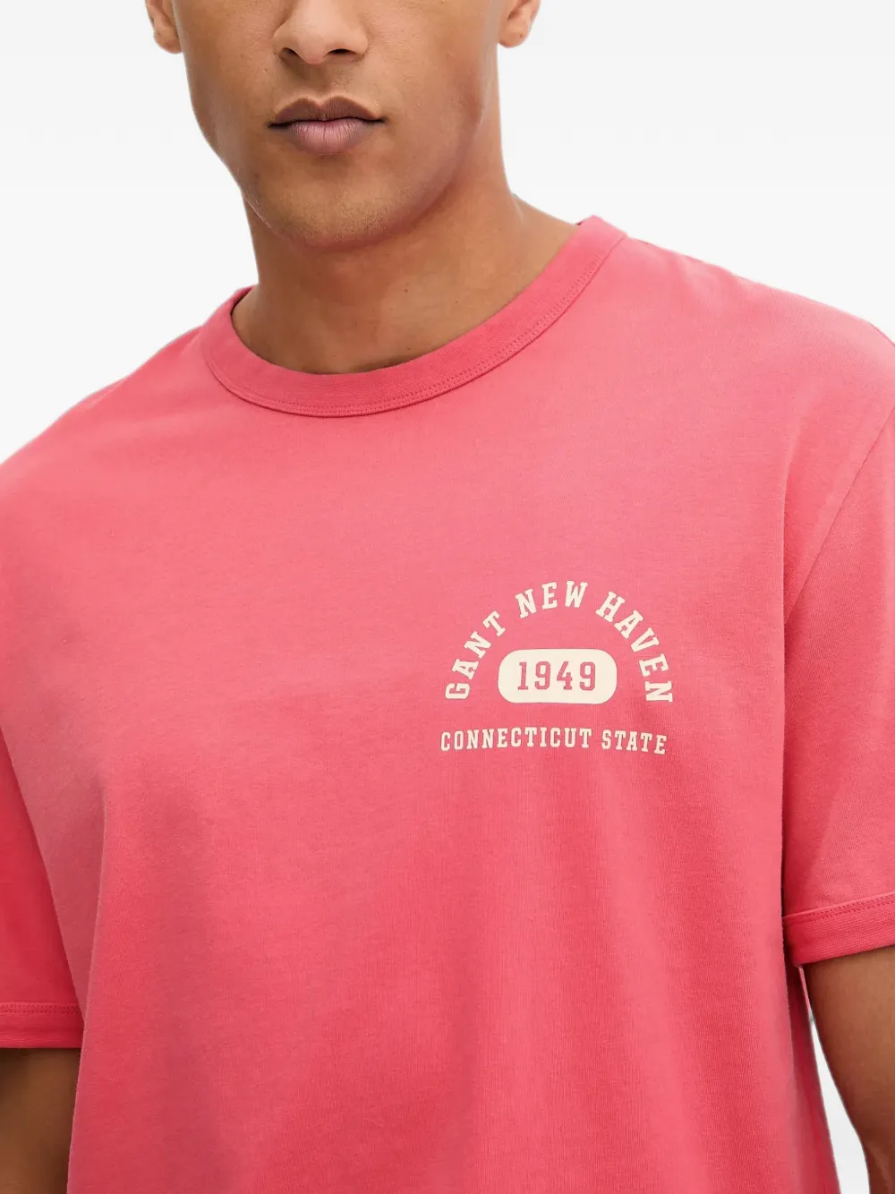 Gant T-shirt met logoprint met ronde hals Rood