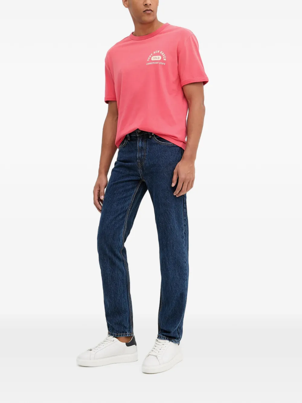 Gant T-shirt met logoprint met ronde hals Rood