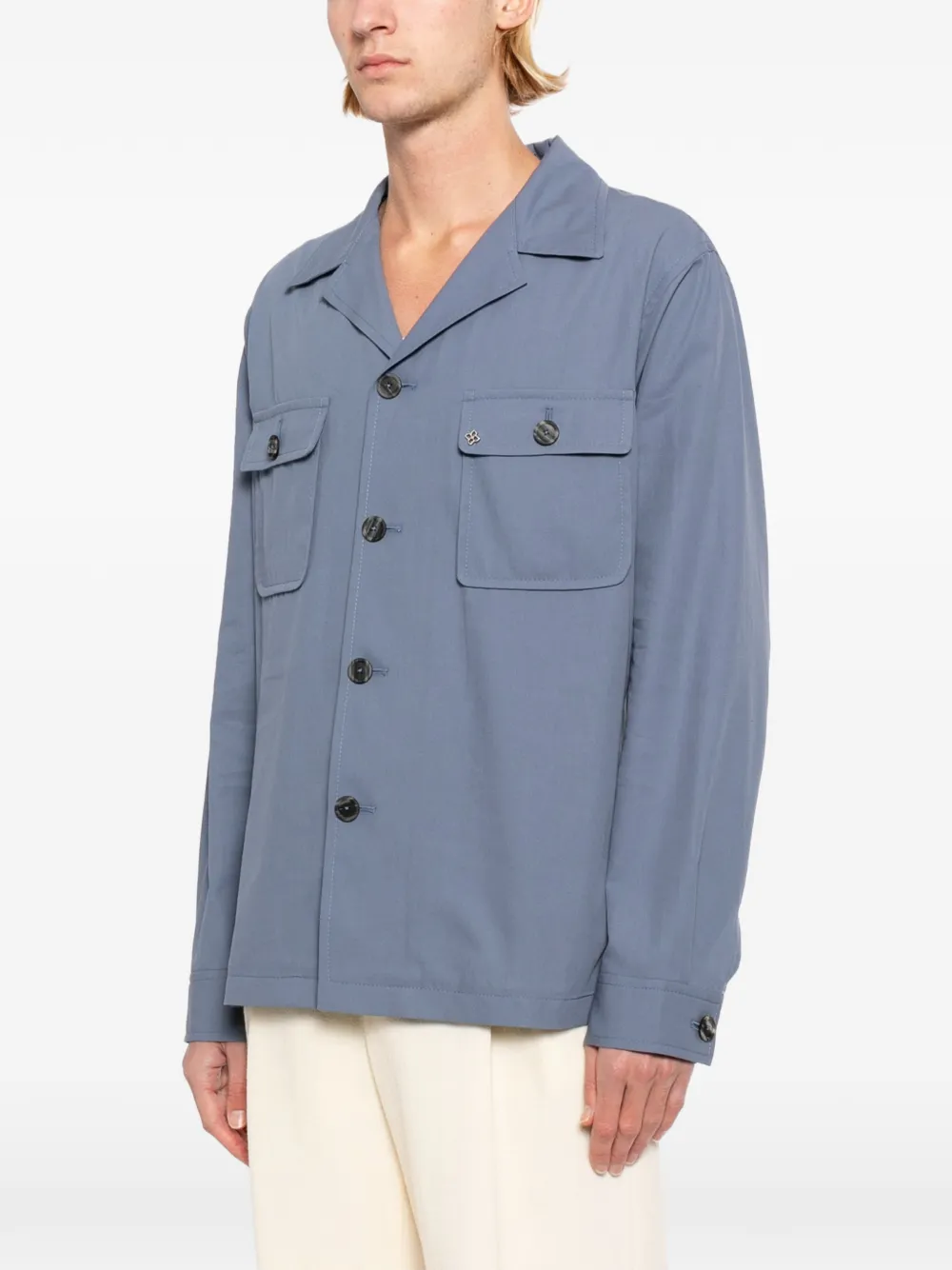 Tagliatore Overhemd met campkraag Blauw